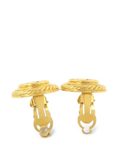 Pre-owned Chanel Cc Turn-lock Earrings In Gold
