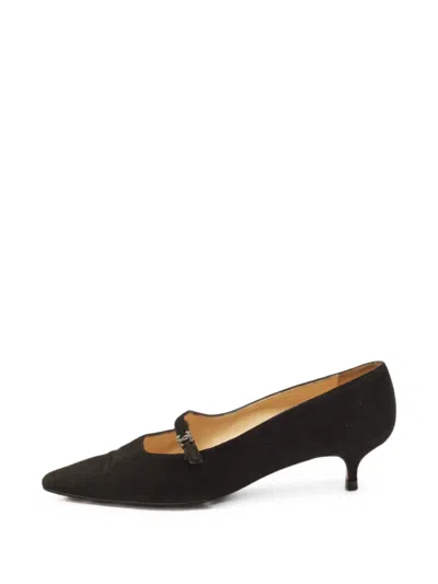 Pre-owned Chanel Cc Turn-lock Mary Jane Pumps In Black