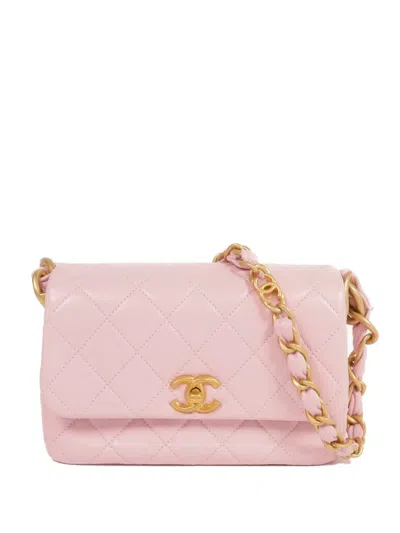 Chanel Cc Turn-lock Quilted Shoulder Bag In Pink