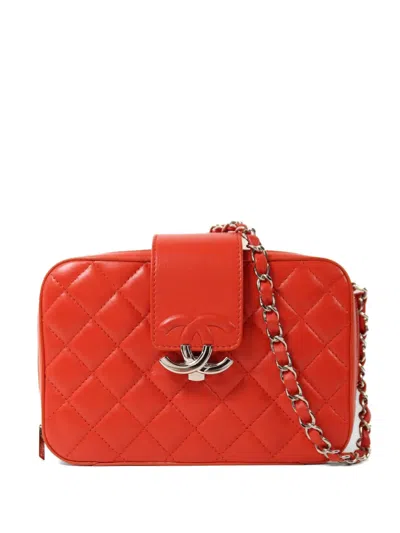 Pre-owned Chanel Cc Turn-lock Quilted Shoulder Bag In Red