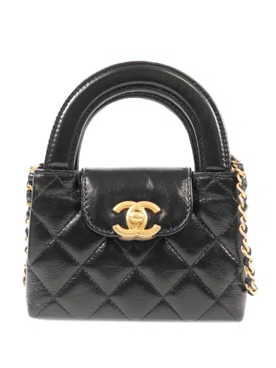 Pre-owned Chanel Cc Turn-lock Quilted Tote Bag In Black