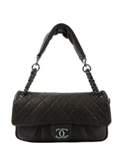 Pre-owned Chanel Cc Turn-lock Quilted Tote Bag In Brown
