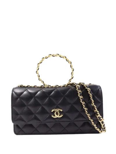 Pre-owned Chanel Cc Turn-lock Shoulder Bag In Black