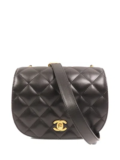 Pre-owned Chanel Cc Turn-lock Shoulder Bag In Black