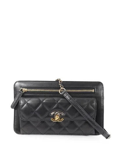 Pre-owned Chanel Cc Turn-lock Shoulder Bag In Black
