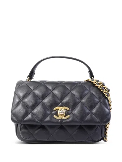 Pre-owned Chanel Cc Turn-lock Shoulder Bag In Black