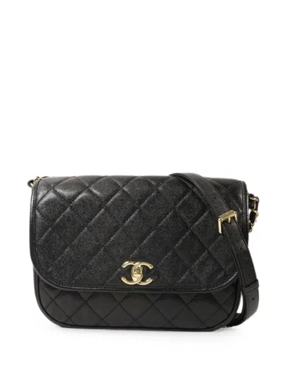 Pre-owned Chanel Cc Turn-lock Shoulder Bag In Black