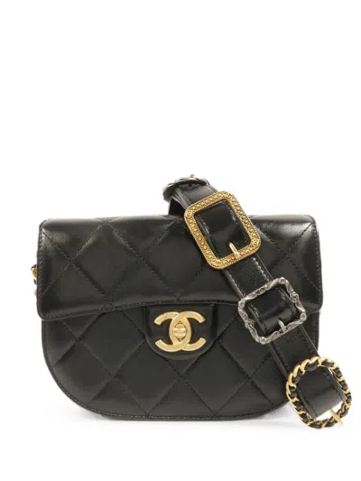 Pre-owned Chanel Cc Turn-lock Shoulder Bag In Black