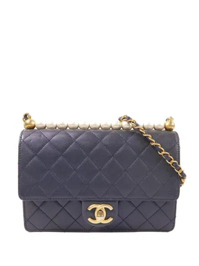 Pre-owned Chanel Cc Turn-lock Shoulder Bag In Blue