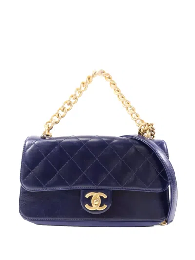 Pre-owned Chanel Cc Turn-lock Shoulder Bag In Blue