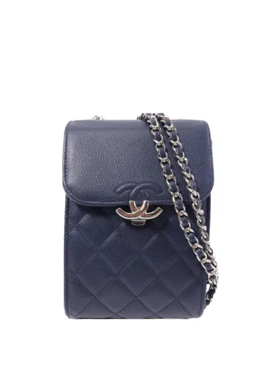 Pre-owned Chanel Cc Turn-lock Shoulder Bag In Blue