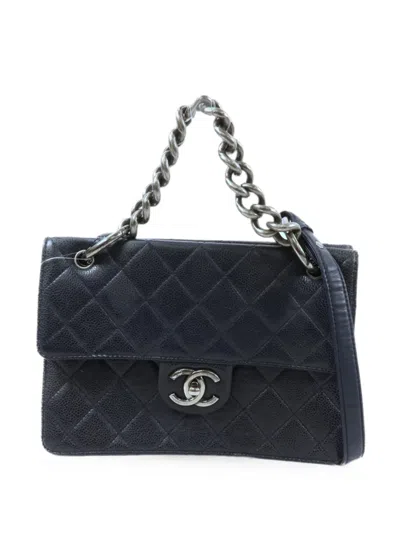 Pre-owned Chanel Cc Turn-lock Shoulder Bag In Blue
