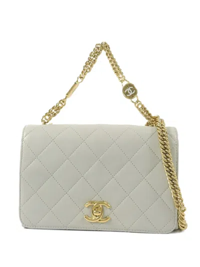 Pre-owned Chanel Cc Turn-lock Shoulder Bag In Gray