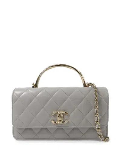 Chanel Cc Turn-lock Shoulder Bag In Gray