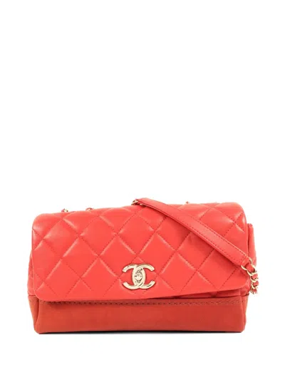 Pre-owned Chanel Cc Turn-lock Shoulder Bag In Red