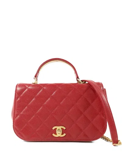 Pre-owned Chanel Cc Turn-lock Shoulder Bag In Red