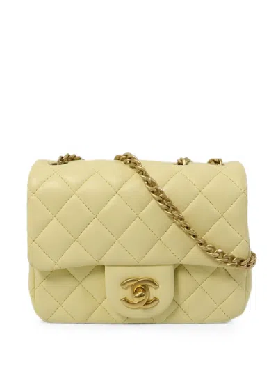 Pre-owned Chanel Cc Turn-lock Shoulder Bag In Yellow