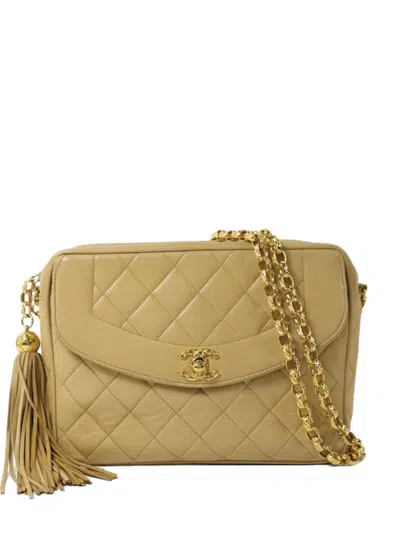 Pre-owned Chanel Cc Turn-lock Tassel-detail Shoulder Bag In Neutral