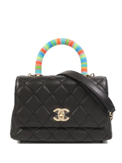 Pre-owned Chanel Cc Turn-lock Tote Bag In Black