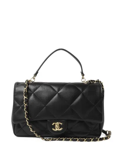 Pre-owned Chanel Cc Turn-lock Tote Bag In Black