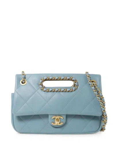 Chanel Cc Turn-lock Tote Bag In Blue