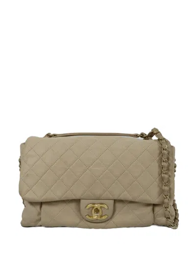 Pre-owned Chanel Cc Turn-lock Tote Bag In Neutral