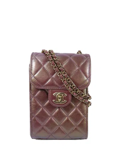 Pre-owned Chanel Cc Turn-lock Tote Bag In Purple
