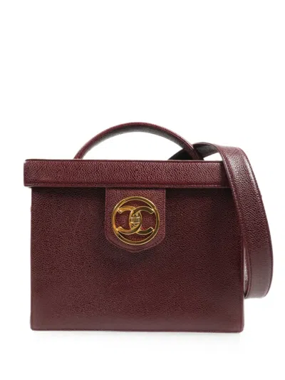 Pre-owned Chanel Cc Turn-lock Tote Bag In Red