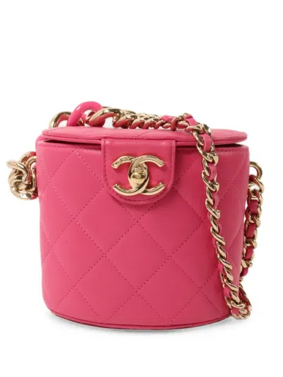 Pre-owned Chanel Cc Turn-lock Vanity Case Shoulder Bag In Pink