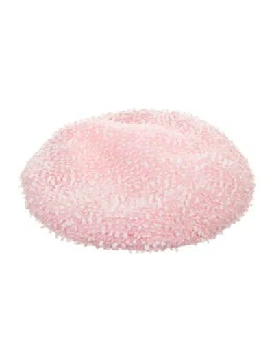 Pre-owned Chanel Cc Tweed Beret In Pink