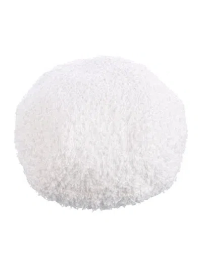 Pre-owned Chanel Cc Tweed Beret In White