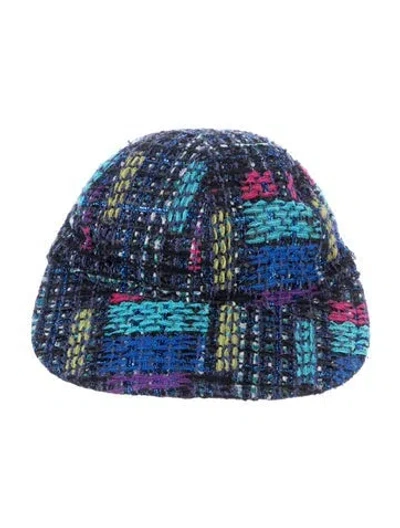 Pre-owned Chanel Cc Tweed Cap In Blue