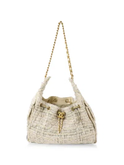 Pre-owned Chanel Cc Tweed Shoulder Bag In Neutrals