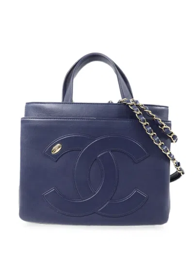 Pre-owned Chanel Cc Two-way Tote Bag In Blue
