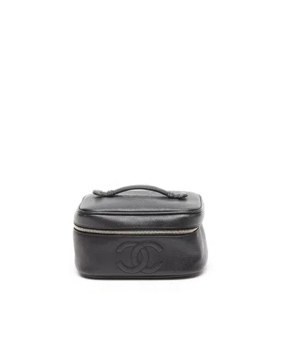 Pre-owned Chanel Cc Vanity Case Bag In Black