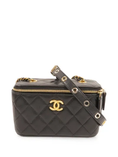 Pre-owned Chanel Cc Vanity Case Cross Body Bag In Black