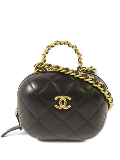 Pre-owned Chanel Cc Vanity Case Handbag In Black
