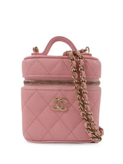 Pre-owned Chanel Cc Vanity Case Mini Bag In Pink