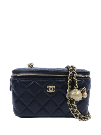 Pre-owned Chanel Cc Vanity Case Shoulder Bag In Black