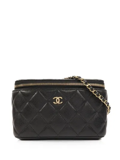 Pre-owned Chanel Cc Vanity Case Shoulder Bag In Black