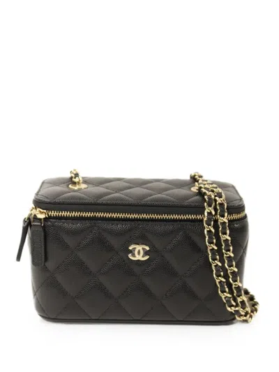 Chanel Cc Vanity Case Shoulder Bag In Black