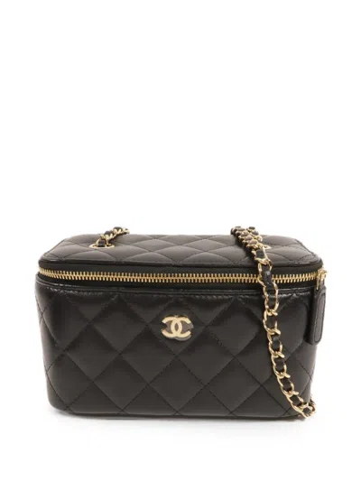 Pre-owned Chanel Cc Vanity Case Shoulder Bag In Black