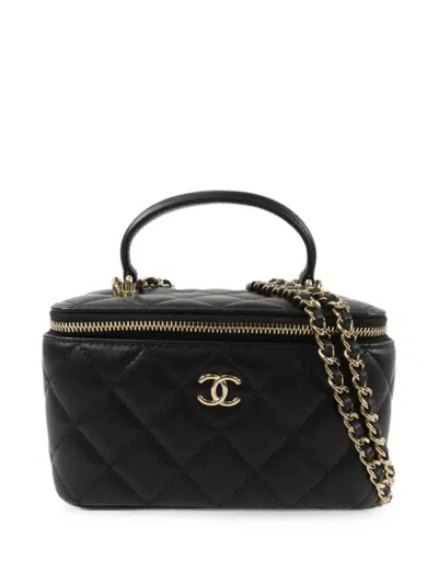 Pre-owned Chanel Cc Vanity Case Shoulder Bag In Black