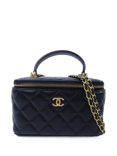 Pre-owned Chanel Cc Vanity Case Shoulder Bag In Black