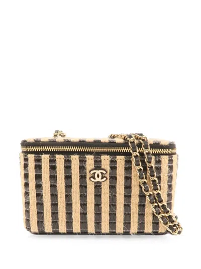 Pre-owned Chanel Cc Vanity Case Shoulder Bag In Brown