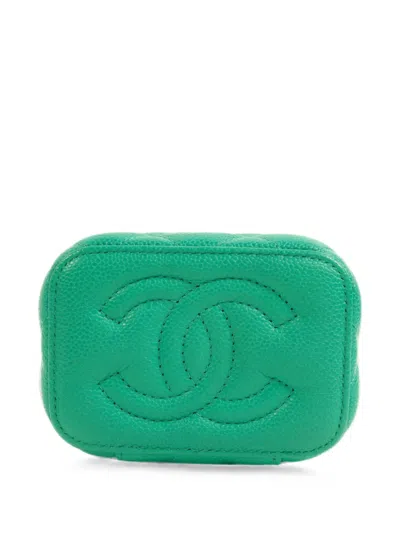 Chanel Cc Vanity Case Shoulder Bag In Green