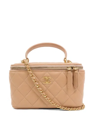 Pre-owned Chanel Cc Vanity Case Shoulder Bag In Neutral