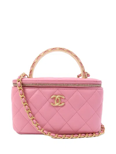 Pre-owned Chanel Cc Vanity Case Shoulder Bag In Pink