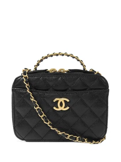 Chanel Cc Vanity Case Tote Bag In Black