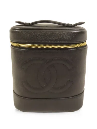 Pre-owned Chanel Cc Vanity Case Tote Bag In Black